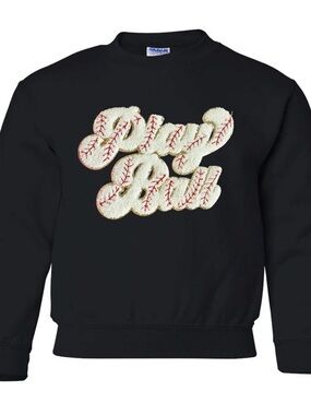 Play Ball Letter Patch women’s Crewneck Sweatshirt